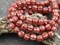 *25* 6mm Metallic Pink Washed Red Crystal Large Hole Melon Beads